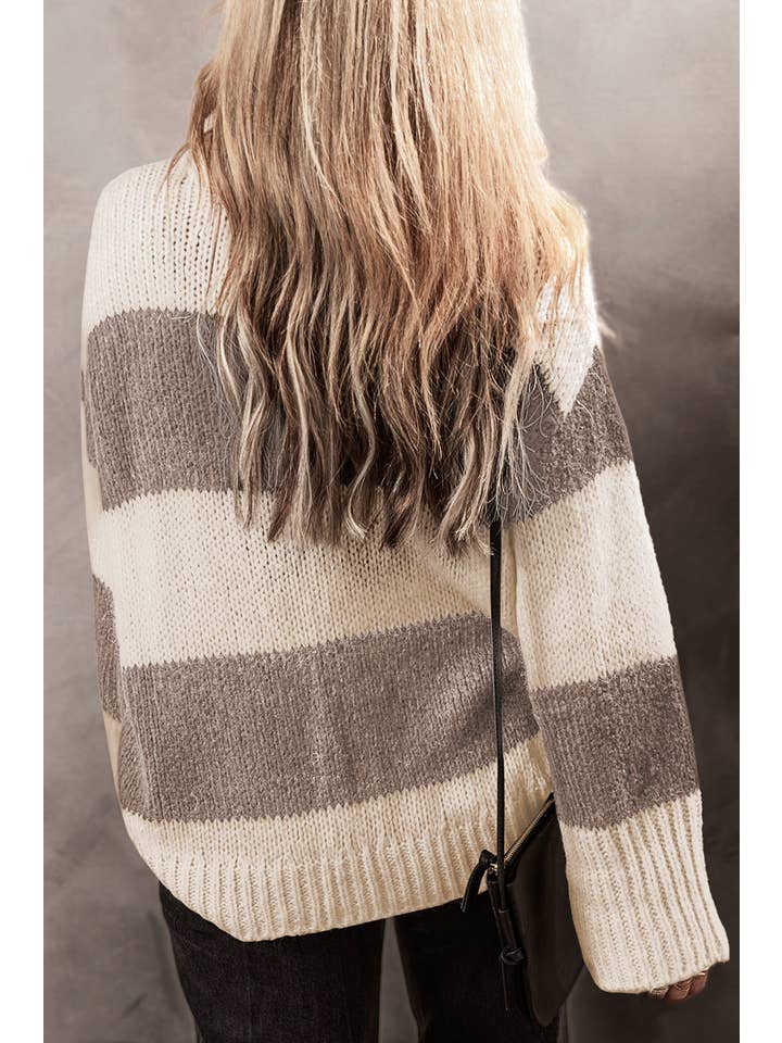 Little Daisy Closet - Wholesale Knit Sweater - Women's - LDC Colorblock Pullover Loose Sweater