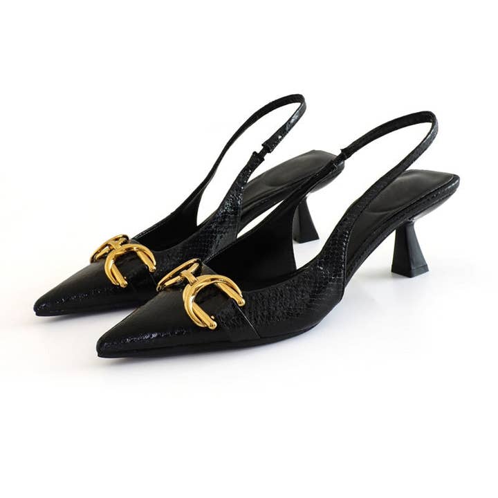 Blak Wardrob - Wholesale High Heels - Women's - Women Black High Heels Fashion Rhinestone Pumps Elegant Heel