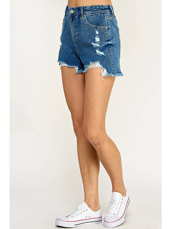BLUE AGE - Wholesale Shorts - Women's - AUTHENTIC DISTRESSED MOM SHORTS