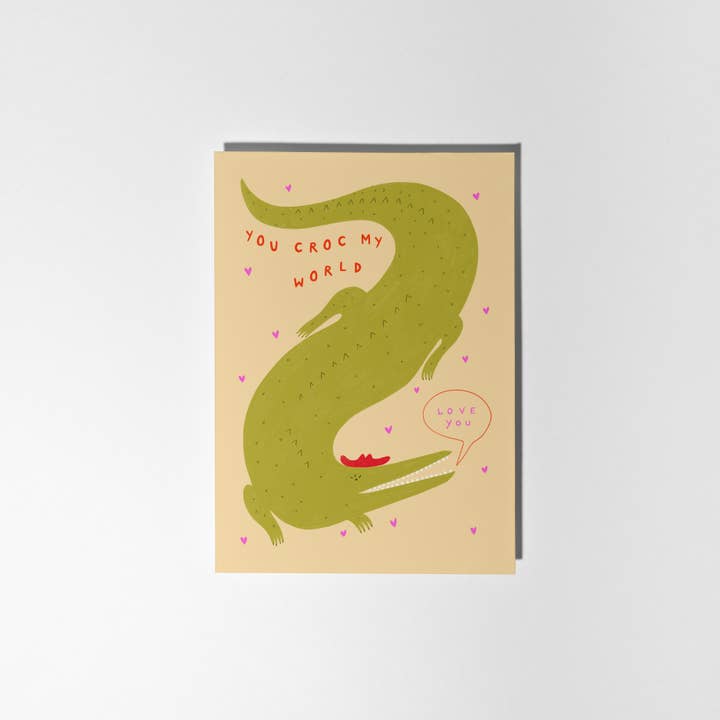 Little Black Cat Illustrated Goods - Wholesale Love Card - You Croc My World Love Card | Valentine's Day | Anniversary3