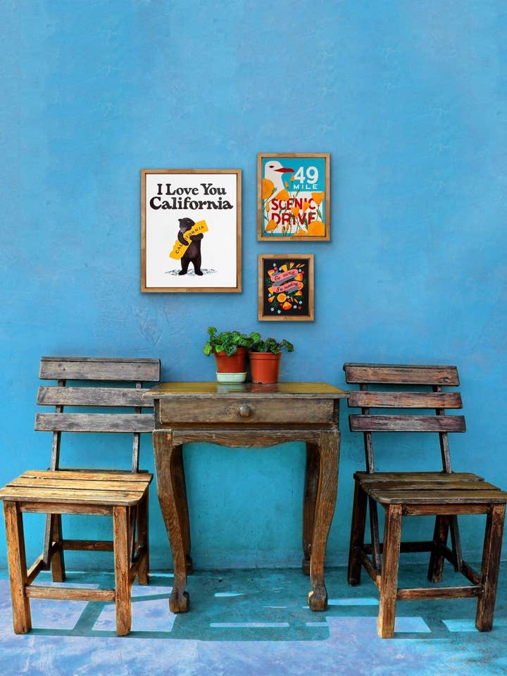 "I Love You California" White Bear Print for wholesale by 3 Fish Studios