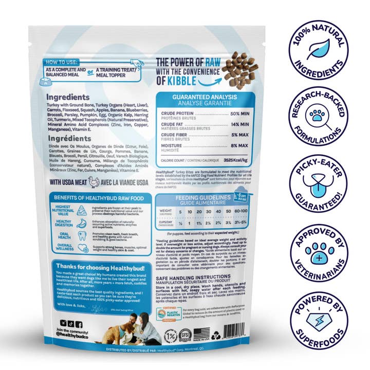 Healthybud - Wholesale Pet Food - Dog - Healthybud's Freeze-Dried Turkey Meal Bites for Dogs1