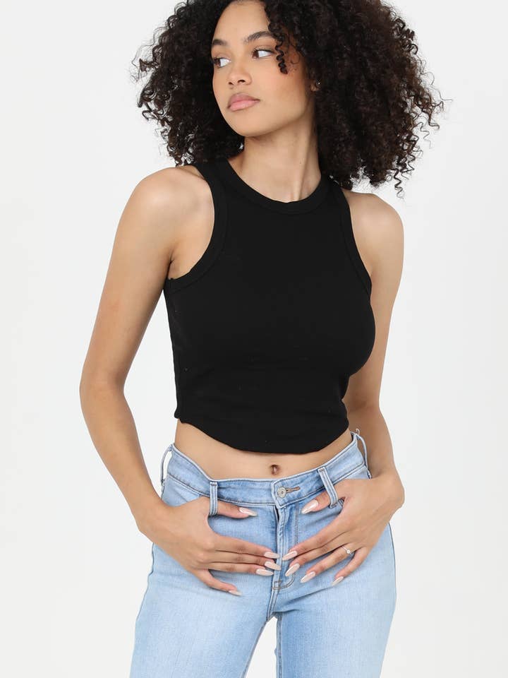 X2DN4-ASIS TANKTOP AUS RIPPSTRICK MIT ABGERUNDETEM SAUM für den Großhandel von ANGIE