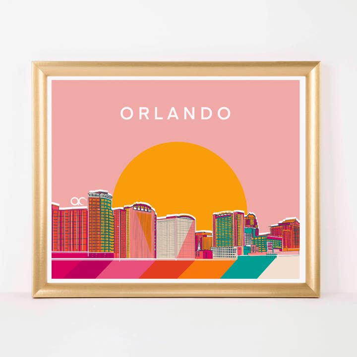 Abbicreates Studio LLC - Wholesale Poster - ORLANDO Skyline poster| Abbicreates Studio0