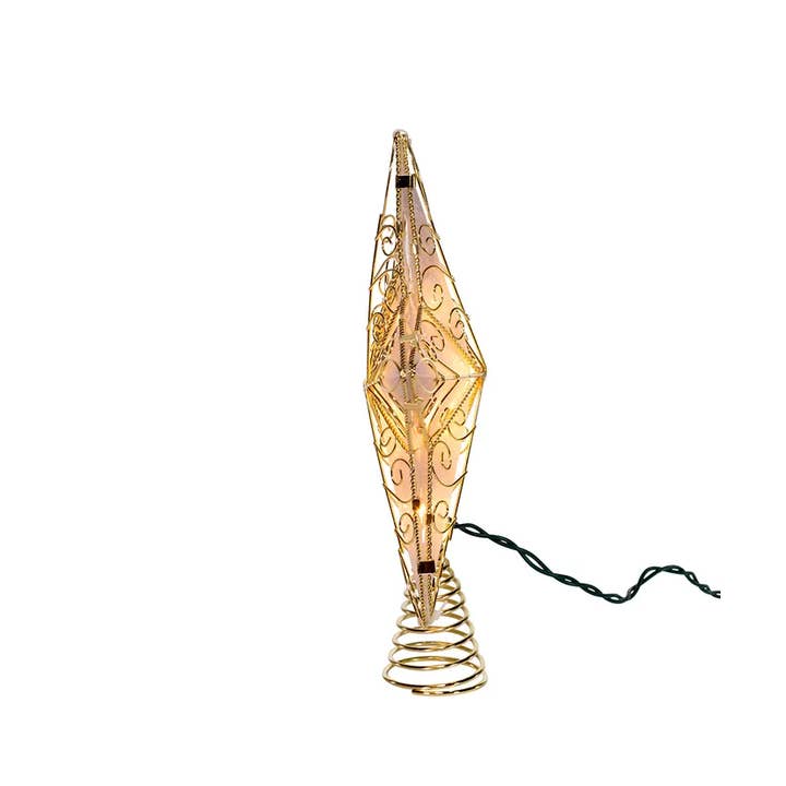 Kurt S. Adler, Inc. - Wholesale Tree Topper - UL 10 Light 8.5" Gold Refl Star Tree Topper2
