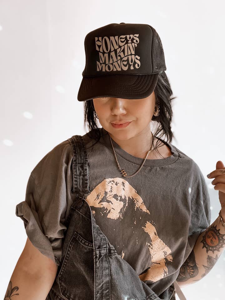 Honeys Makin’ $ Woman Owned Trucker Hat - Black for wholesale by WE THE BABES