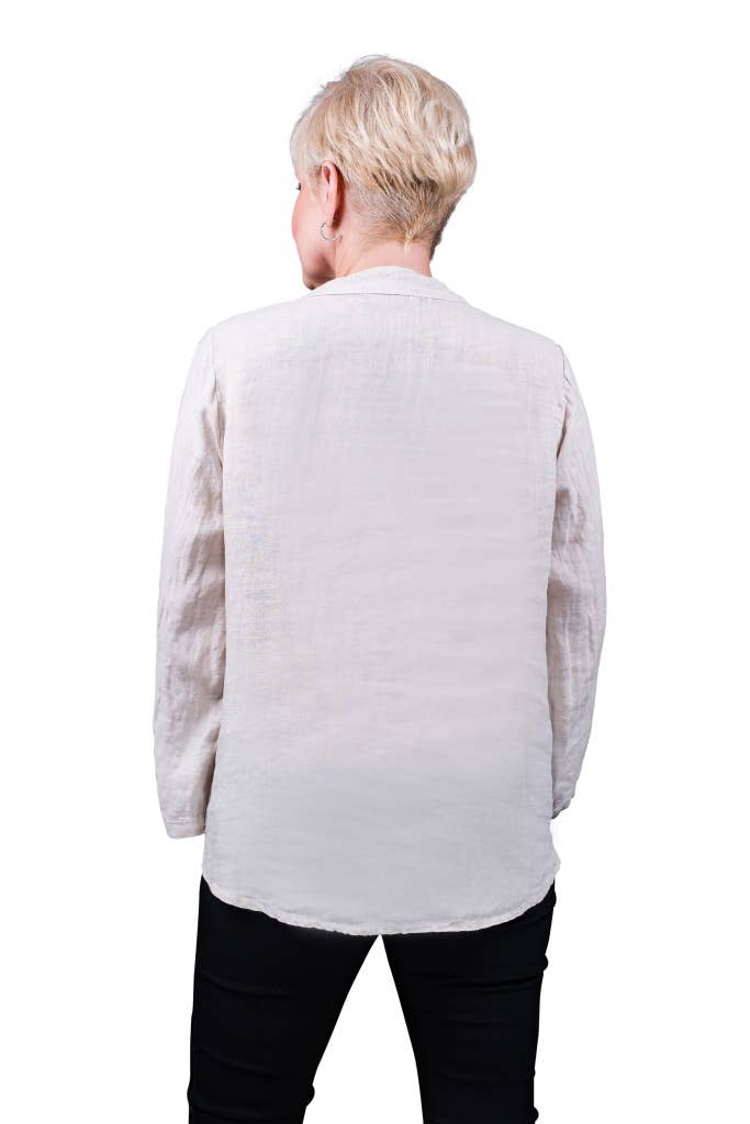 TINA Stephens Italy/Tees By Tina – Túnica - Mulher por atacado – Destino Linho Henley Top (BQ158)27