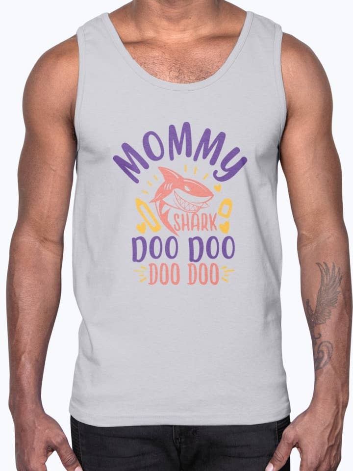 Mommy Shark Doo Doo Doo-school- Cotton Tank for wholesale by tshirt unlimited