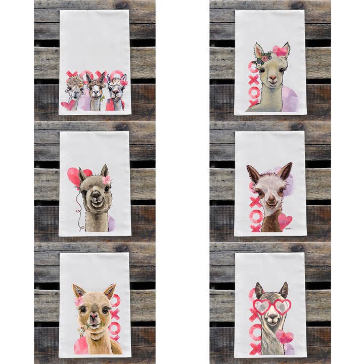 Valentinsdag Alpaca håndklædebundt, Alpaca køkkenindretning for engroshandel hos Hippie Hound Studios