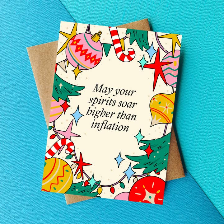 Cartão engraçado de natal/ cartão de Natal mais alto que a inflação por atacado de Top Hat and Monocle