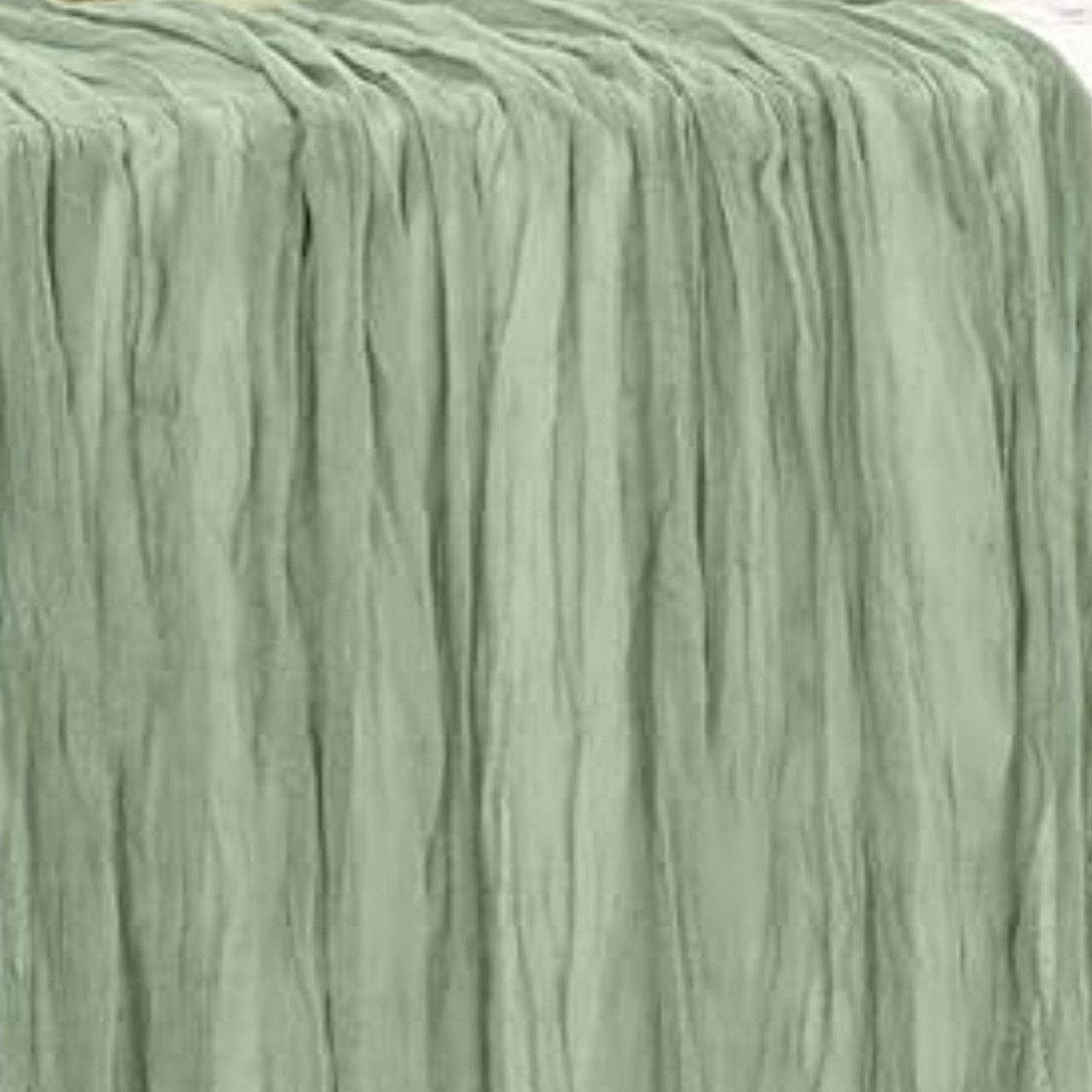 YOUR CHAIR COVERS - Wholesale Table Runner - 35 in X 10 ft Gauze Cheesecloth Table Runner Sage3