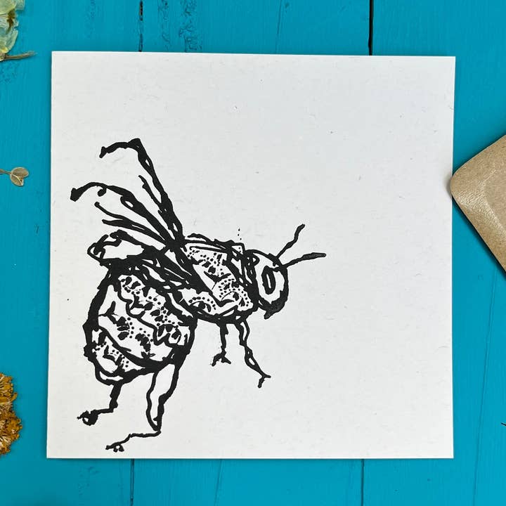 🐝Bees in 🌸Bloom Greetings Cards, by Gem Blastock for wholesale by Turquoise Gem Home