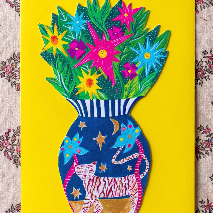 Hutch Cassidy (Greetings Cards and Paper Goods) - Wholesale Everyday Greeting Card - 'Magical Pop Up Tiger Vase' Greetings Card13