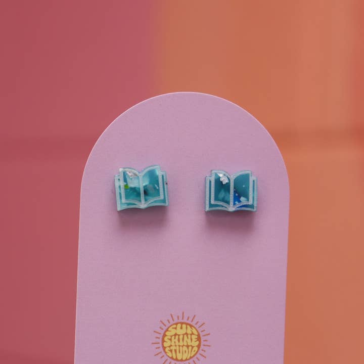 Sunshine Studio - Wholesale Stud/Post Earrings - Open Book Tiny Stud Earrings38