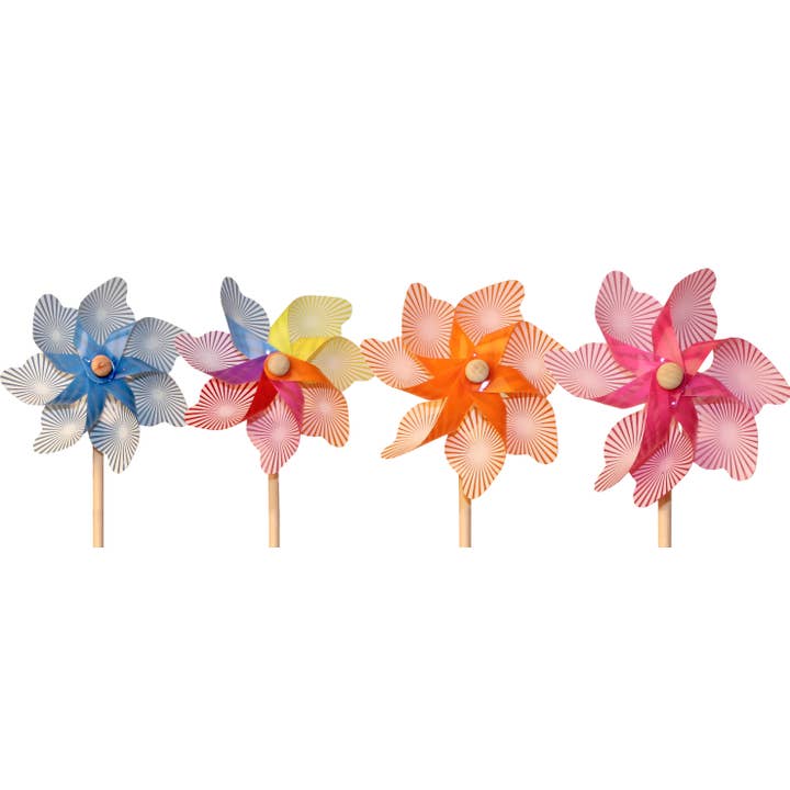 Windmill with multi, pink, orange and blue, 4 assorted for wholesale by Magni ApS