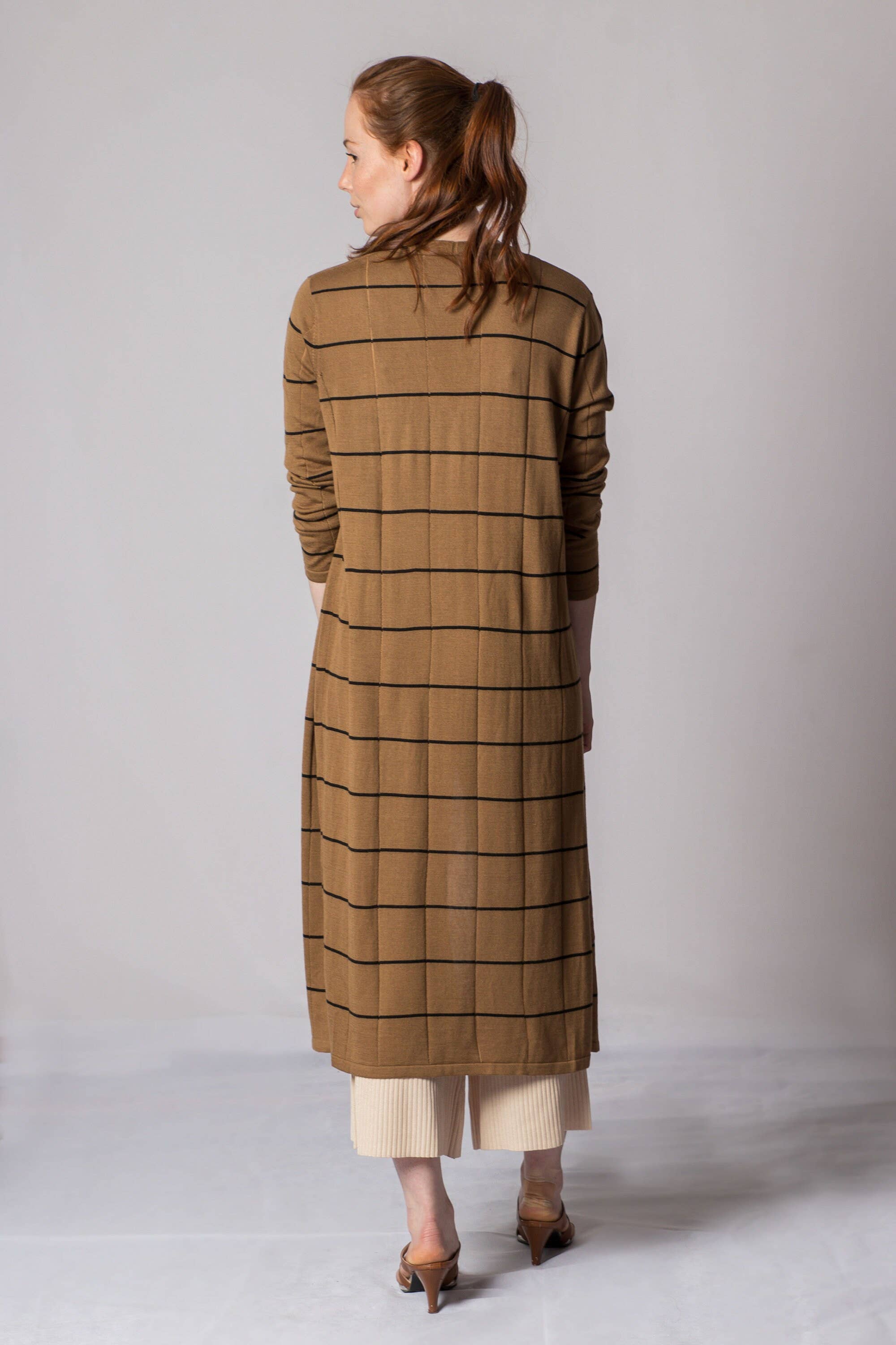 ALS Australia - Wholesale Cardigan – Women’s - Women's Striped Wool Yarn Long Cardigan8