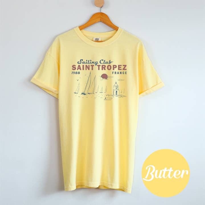 Hey Jude Graphic Tees – wholesale Screen printed t-shirt – Women′s – Saint Tropez Sailing T Shirt3