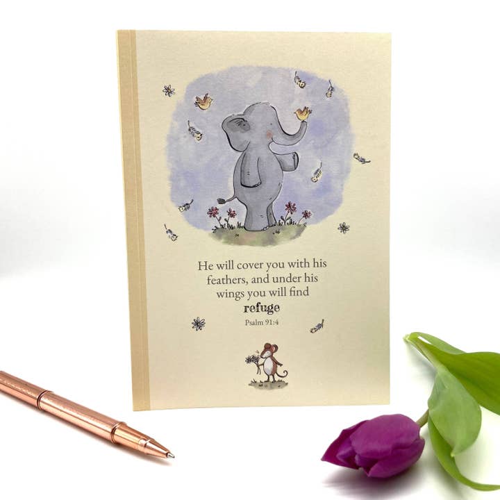 A5 Refuge Elephant Notebook for wholesale by Forget-me-not Christian Cards