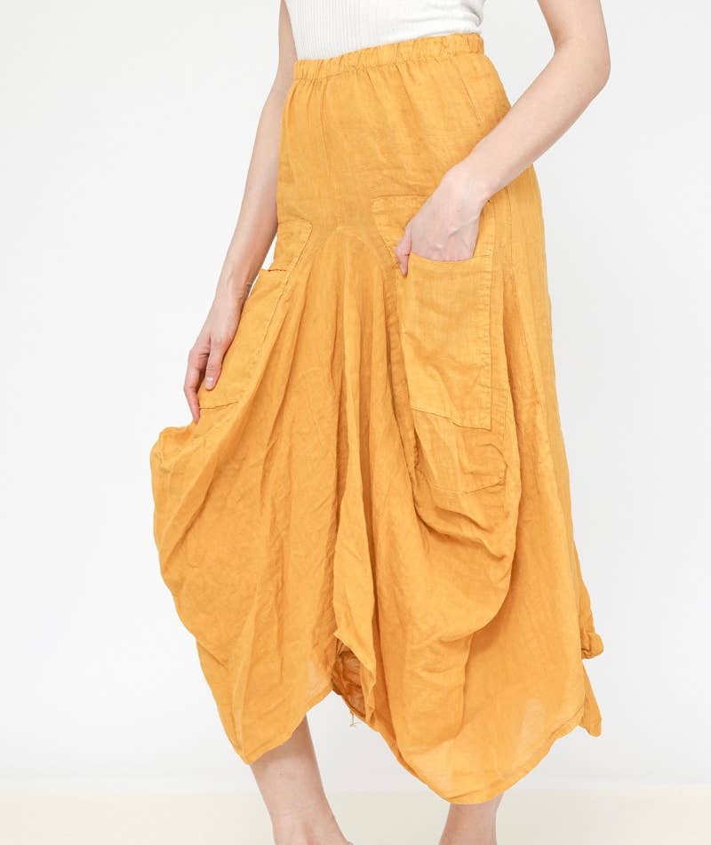 LINEN & COTTON HOUSE - Wholesale Jumpsuit - Women's - LINEN SAROUEL SKIRT WITH POCKETS 9917 663315