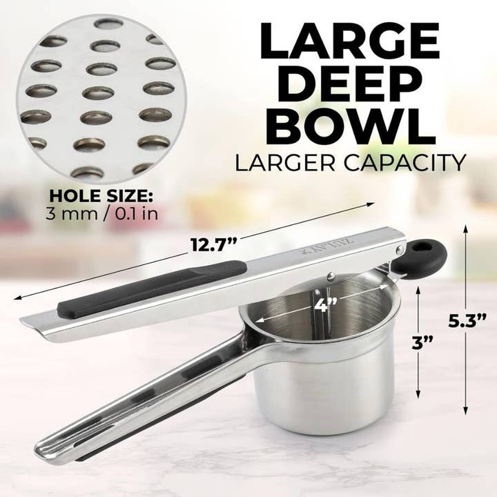 Zulay Kitchen - Wholesale Kitchen Tool/Gadget - Large 13.5oz Potato Ricer Stainless Steel