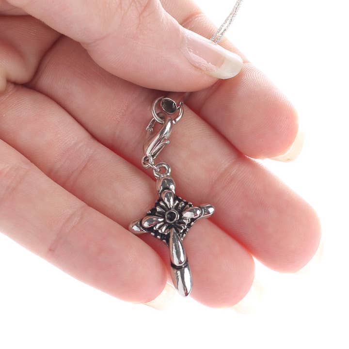 Factory Direct Craft - Wholesale Individual Charm/Pendant - 1"H x 3/4" W Plated Metal Angel Star "Cross of Hope" Charm2