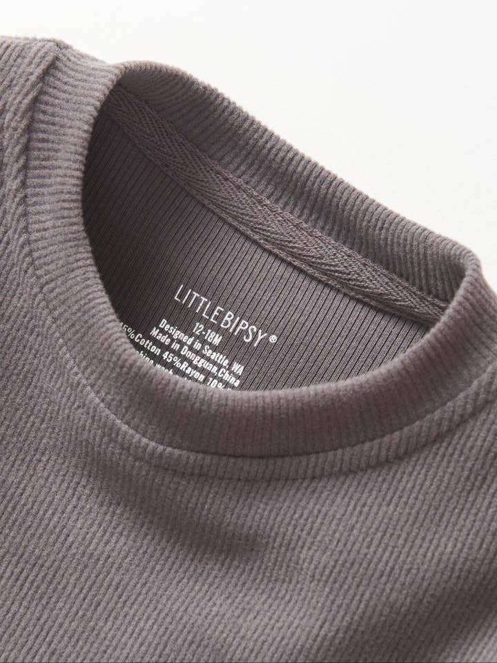Little Bipsy - Vente T-shirt – enfant - T-shirt à manches longues côtelé - Graphite7