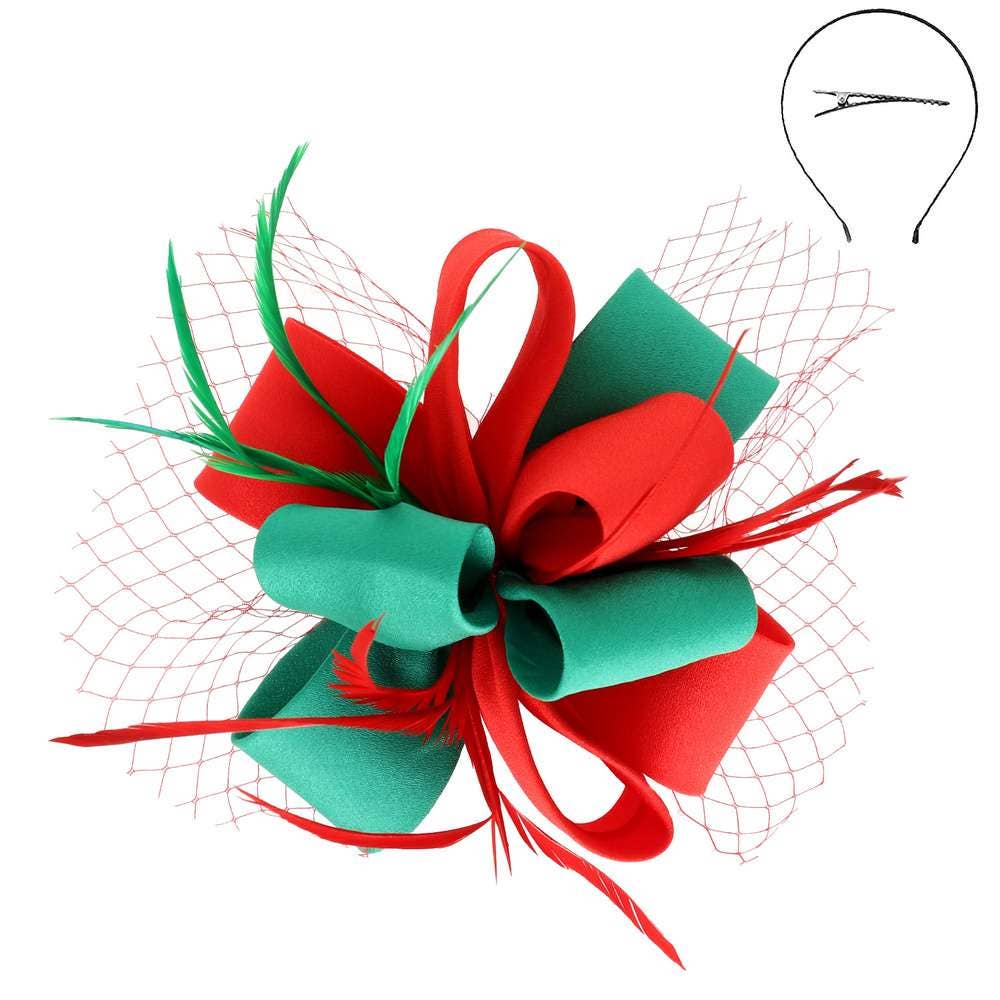 anbfashion - Wholesale Fascinator Hat - Women's - Feathered Loopy Bow Sinamay Fascinator H2937FU14