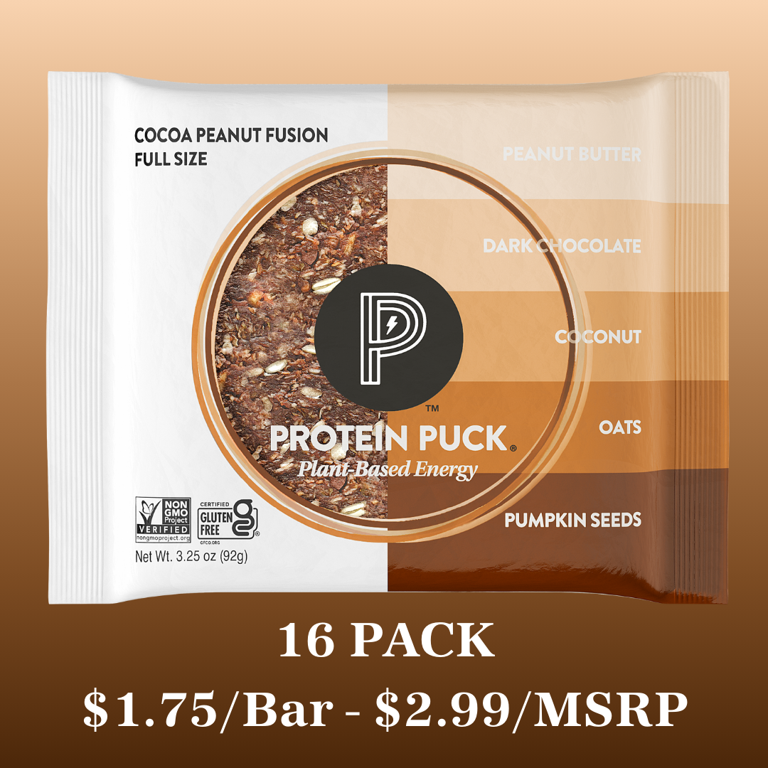 Protein Puck - Wholesale Snack Bar - Cocoa Peanut Fusion (Peanut Butter, Chocolate) (16 - 3.25oz Bars)9