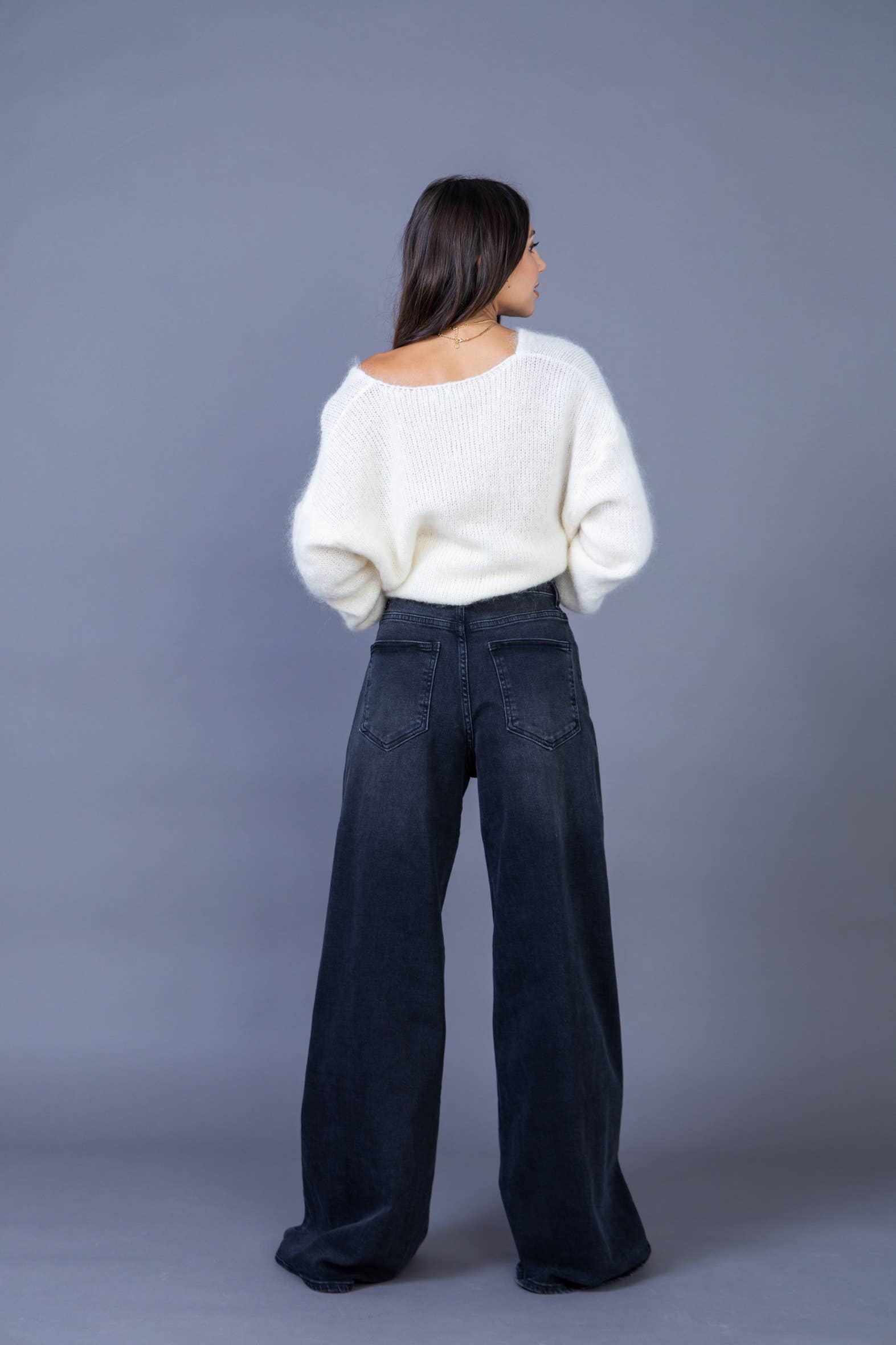 ANA & LUCY - Wholesale Jeans - Women's - Women's ultra wide leg jeans (Palazzo) "Nolwenn" - ANA & LUCY3