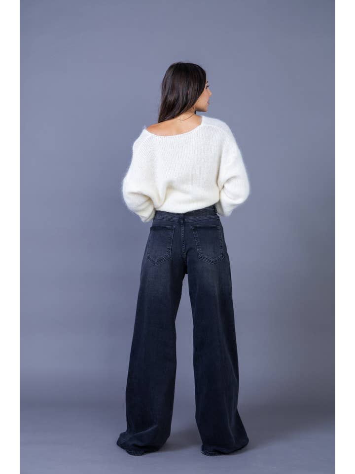 ANA & LUCY - Wholesale Jeans - Women's - Women's ultra wide leg jeans (Palazzo) "Nolwenn" - ANA & LUCY3