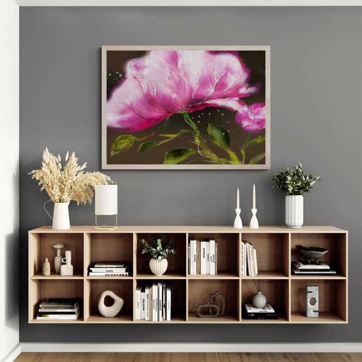 "Blooming Serenity: Exquisite Peony Floral Artwork" for wholesale by Wendy Laverick