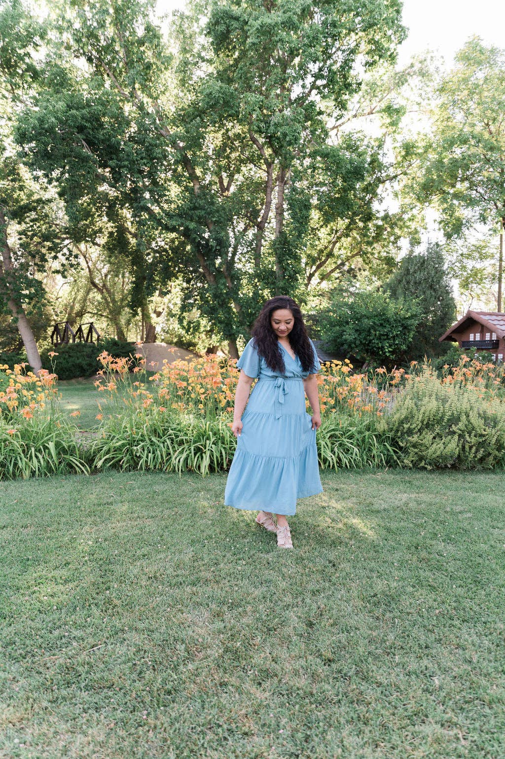 Peony Alley - Vendita all'ingrosso Vestito - Donna - Abito midi tinta unita color ambra5