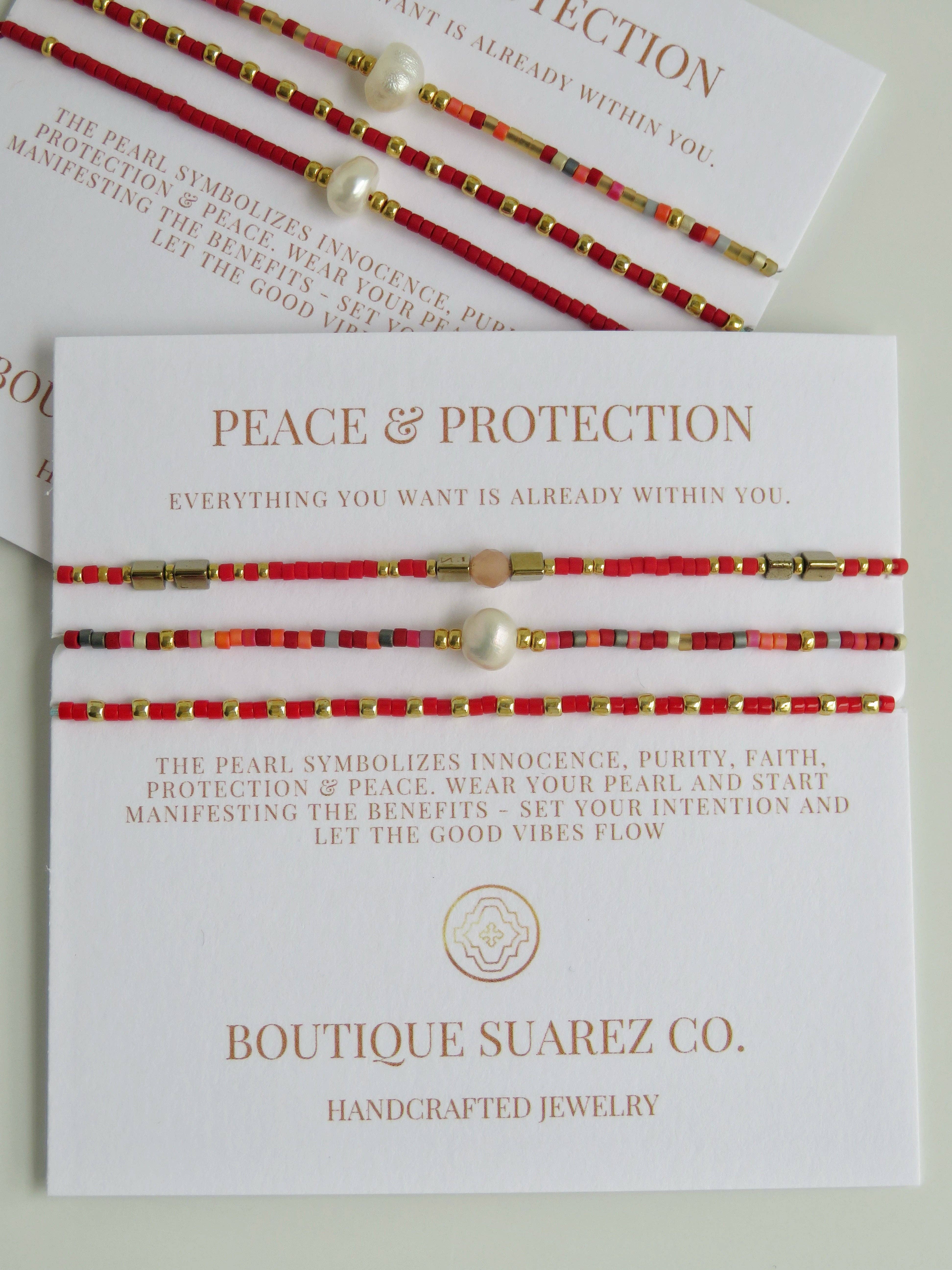 Boutique Suarez Co. - Wholesale Jewelry Set - Peace & Protection - Pearl Bracelet Stacks9