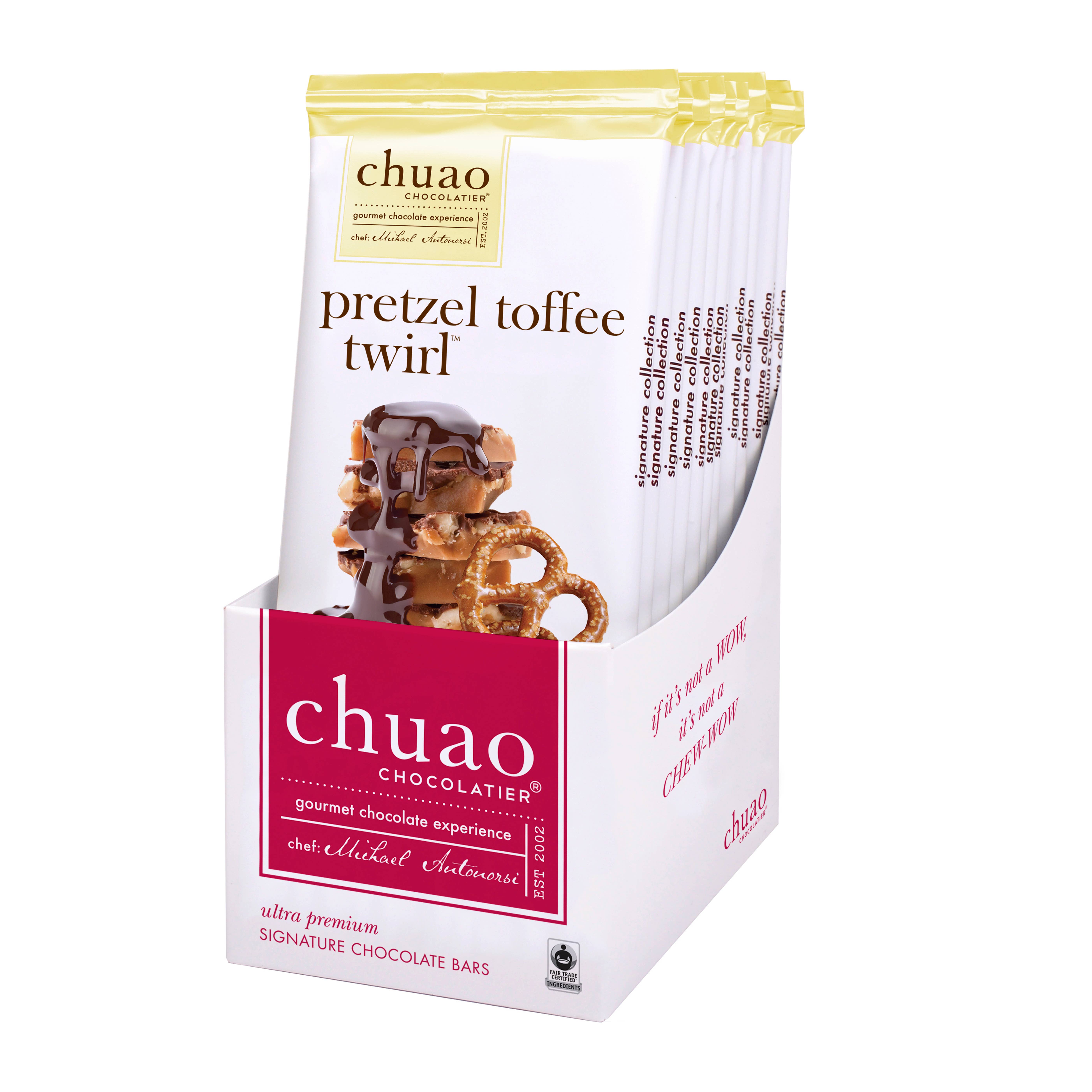 Chuao Chocolatier - Wholesale Chocolate Bar - Pretzel Toffee Twirl - Signature Bar3
