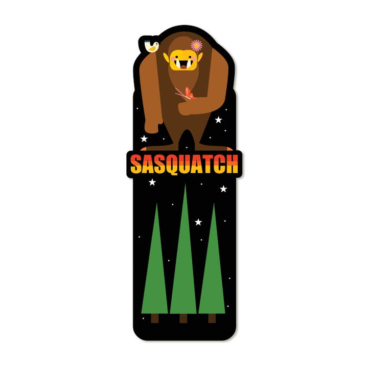 Marque-page découpé Sasquatch (carton recyclé) non emballé pour la vente par Amber Leaders Designs