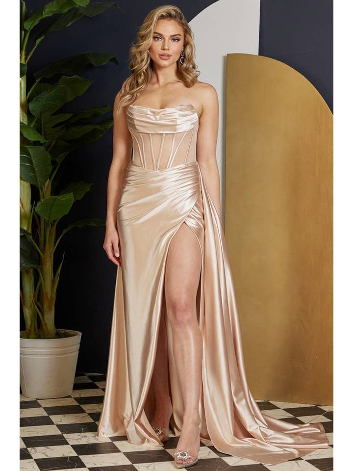 Cowl Neck Bustier Top Cape Skirt Dress for wholesale by Babyfox Apparel