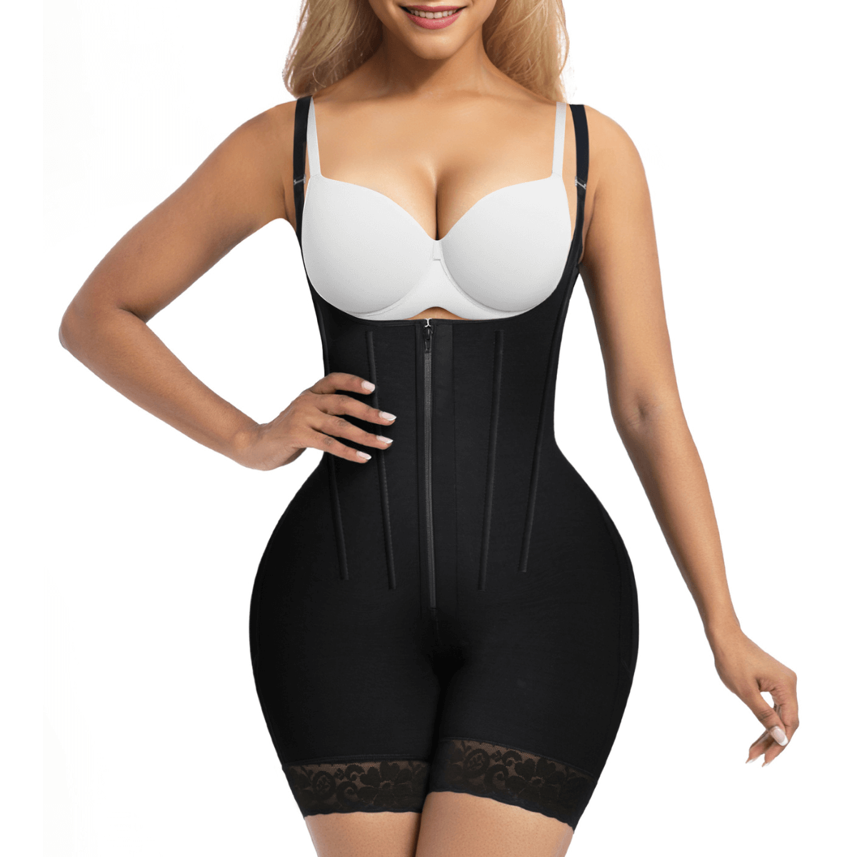 ShaperX Shapewear - Vente Sous-vêtements sculptants – femme - SHAPERX Faja avec 6 Baleines en Acier, Contrôle du Ventre, Fermeture Éclair & Crochets, Rehausseur de Fesses0