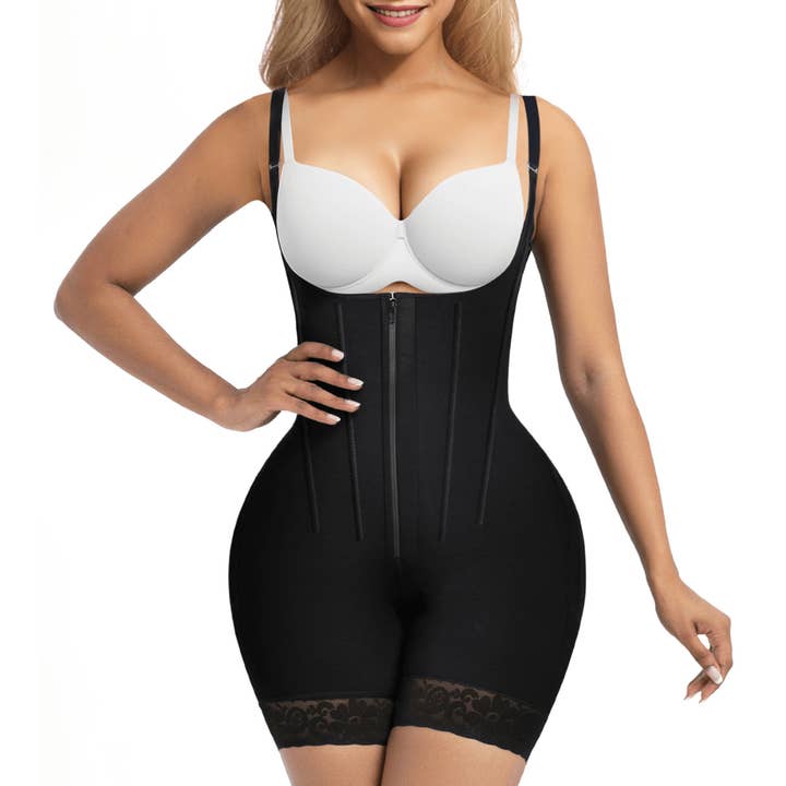 ShaperX Shapewear - Vente Sous-vêtements sculptants – femme - SHAPERX Faja avec 6 Baleines en Acier, Contrôle du Ventre, Fermeture Éclair & Crochets, Rehausseur de Fesses