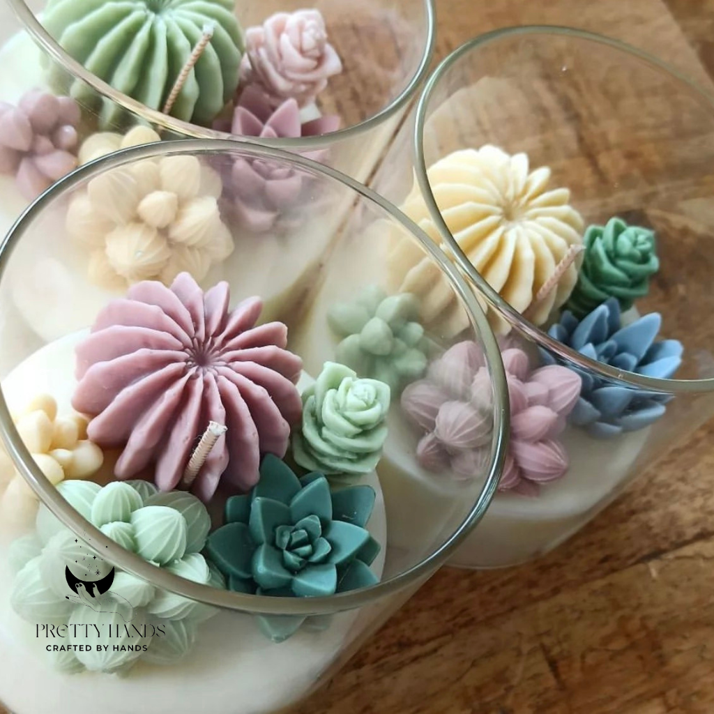 Pretty Hands - Wholesale Novelty Candle - Cacti And Succulents Terrarium Candle With Lid Large3
