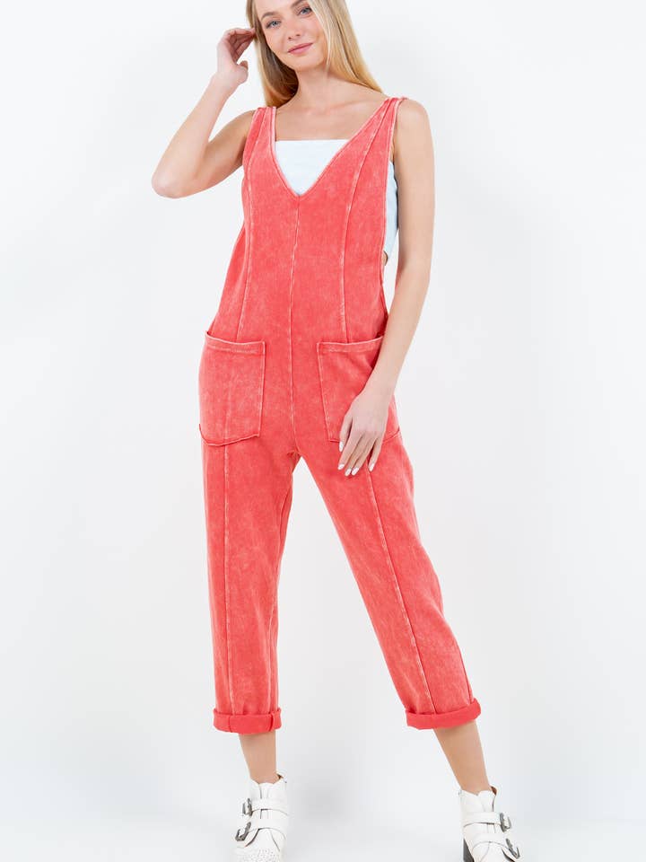 MineralWash cropped ankle-length harem legs Jumpsuits HJ5703 for wholesale by J.Her