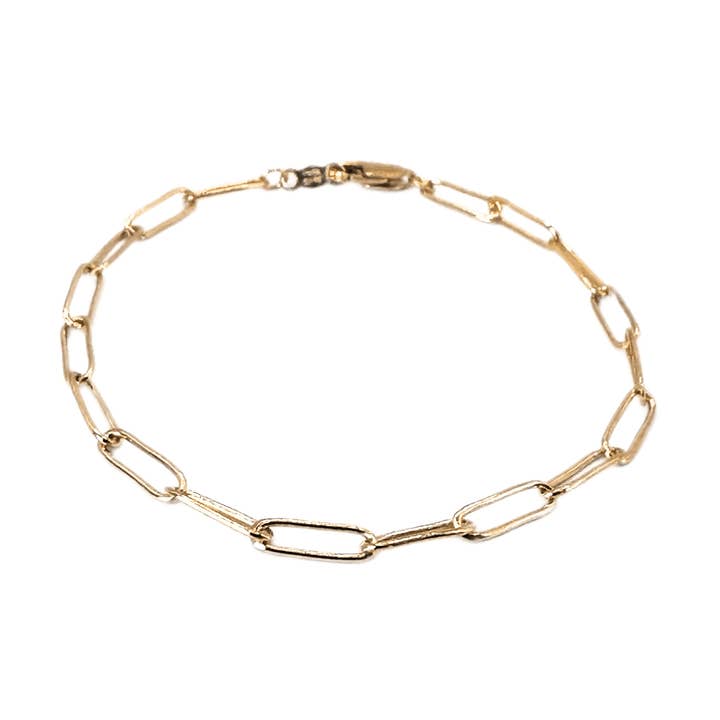 erin gray - Wholesale Link & Chain Bracelet - Essential Petite Paperclip Links Bracelet in 14k gold-filled0