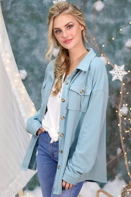 NINEXIS - Vente Veste-chemise – femme - CWOJA701_VESTE BOUTONNÉE DOUCE ET CHAUDE46