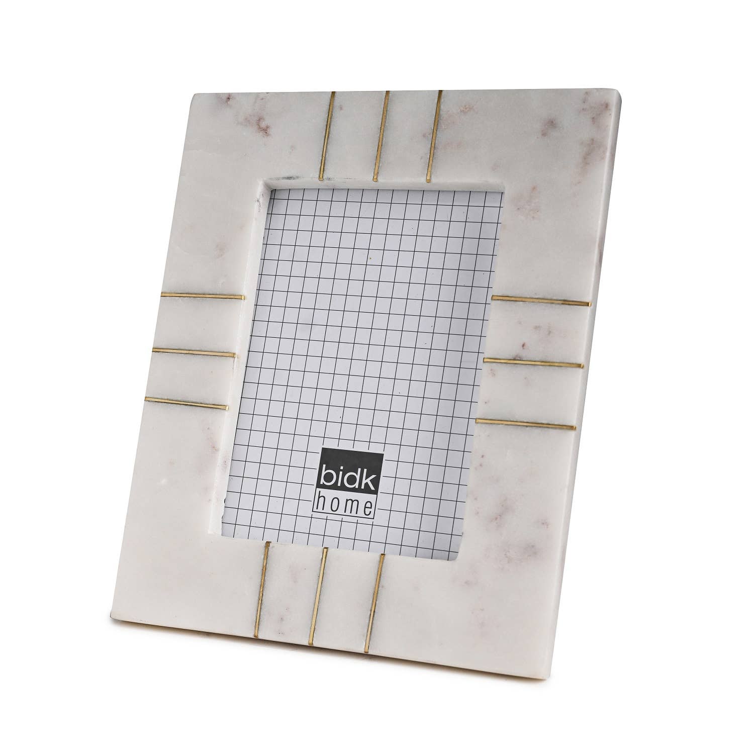 BIDKhome - Wholesale Picture Frame - Marble Photo Frame 5x7" W/Brass Inlay Opal White1
