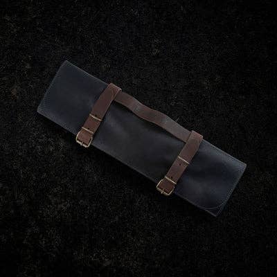 Messermeister - Vendita all'ingrosso Portacoltelli - Rotolo Portacoltelli in Pelle Vintage a 7 Tasche - Nero