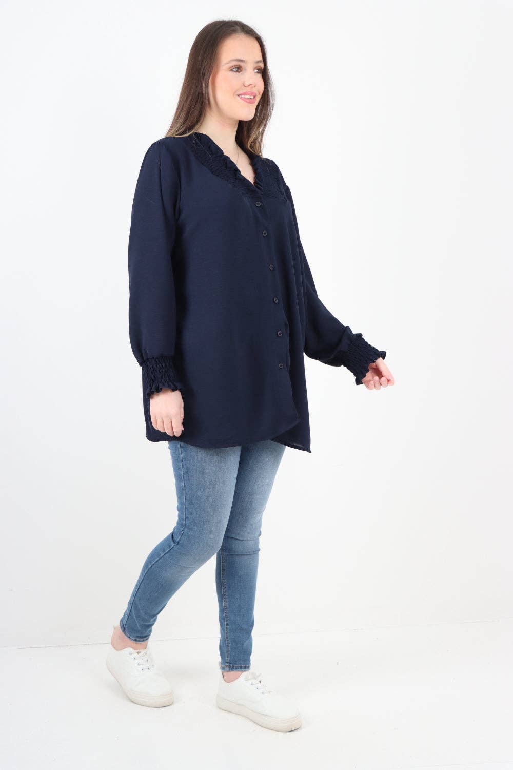 Miss Bold – wholesale Tunic – Women’s – Italian Shirred V Neck Long Sleeve Tunic Top22