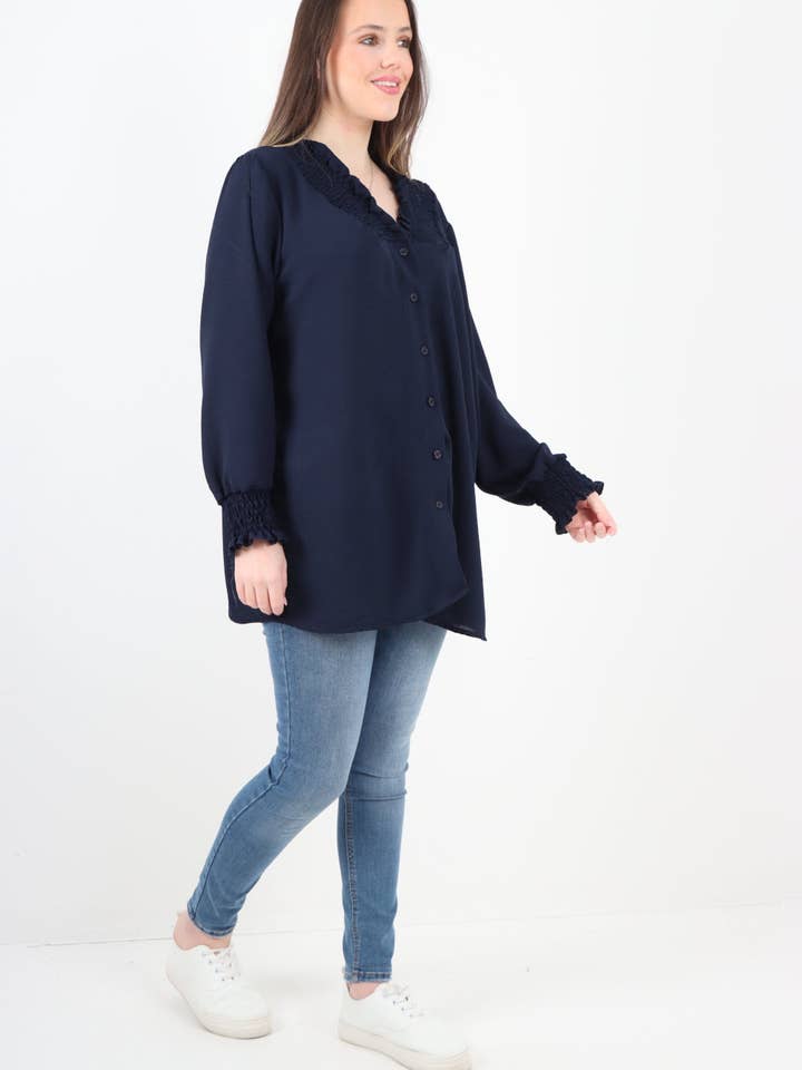 Miss Bold – wholesale Tunic – Women’s – Italian Shirred V Neck Long Sleeve Tunic Top22