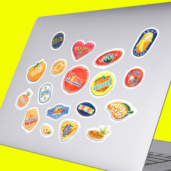 Fruity Vinyl Stickers for wholesale by Amy Blue Illustration