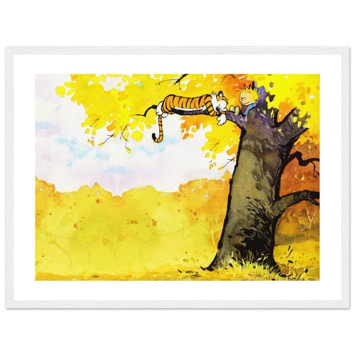 Art-O-Rama Shop - Vente Poster - Poster Calvin et Hobbes assis sur un arbre8