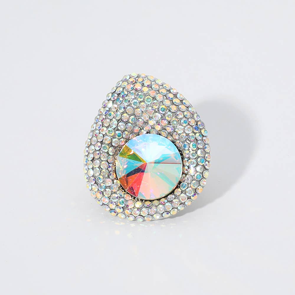 Sensibling Corp. - Wholesale Cocktail/Statement Ring - Pearl Stone Paved Stretch Ring
10