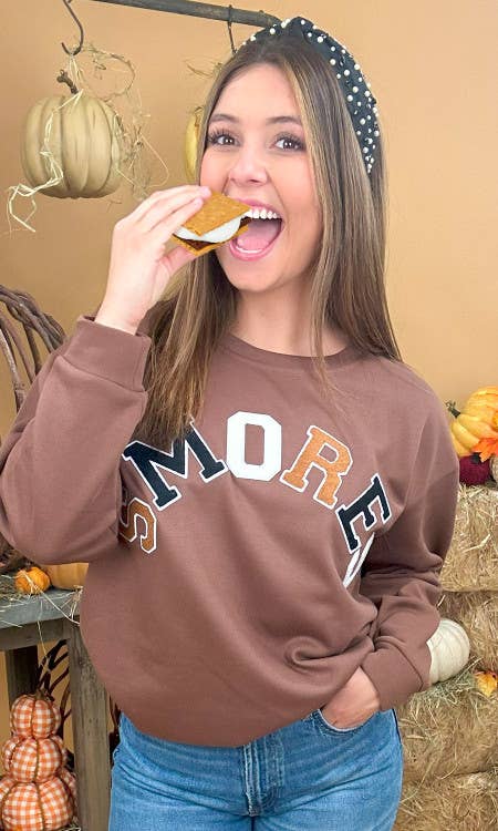 Sugar Stitch - Wholesale Sweatshirt - Women's - Soft Chenille Smores Graphic Sweatshirt2